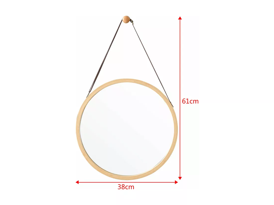 Miroir mural avec cadre bambou marron 38 x 1.5 x 61 cm 03_0007893