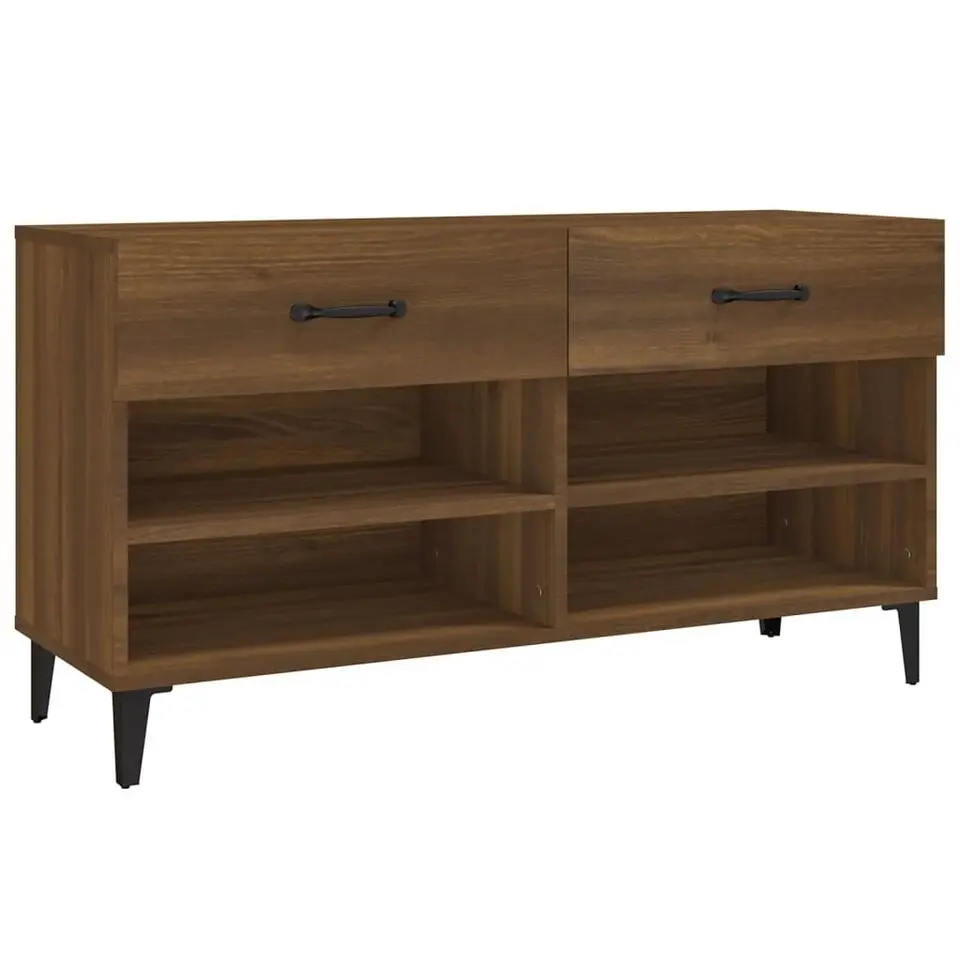 vidaXL - Schoenenkast 8 paar met 2 lades - Bruin eiken - Hout - 102x35x55 cm