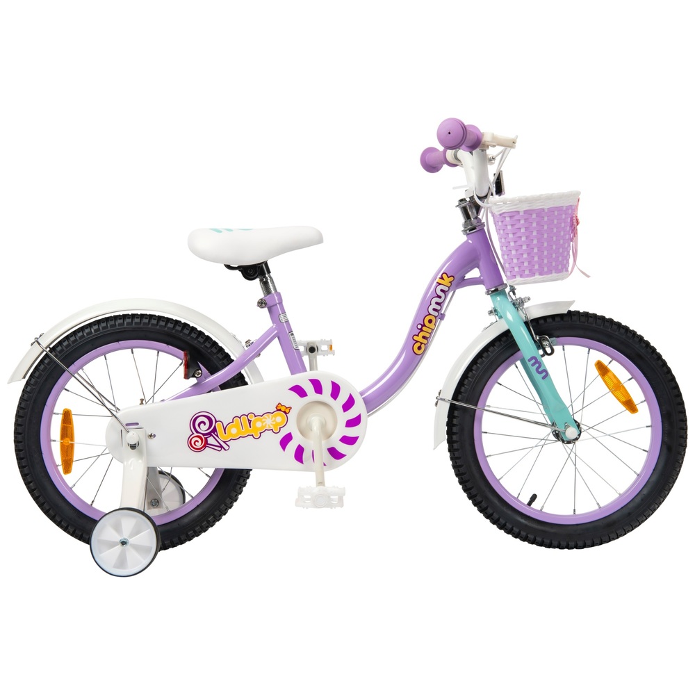 16-Zoll-Streifenhörnchen-Lollipop-Fahrrad in Lila