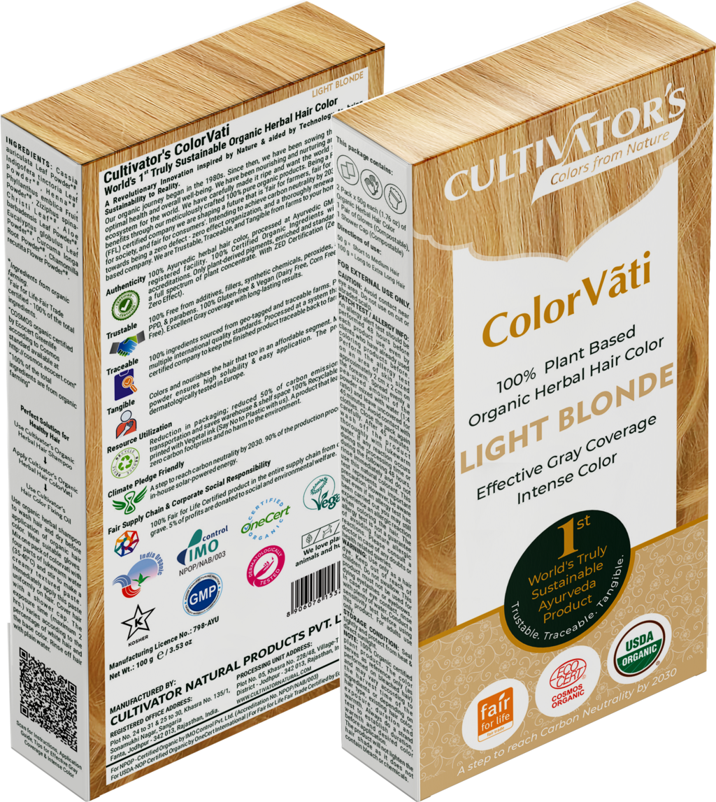 CULTIVATOR'S  ColorVãti Organic Herbal Hair Color - 02 Light Blonde, 100 g