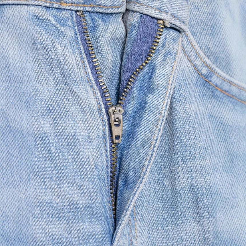 Avauntgardo - High Rise Two Tone Washed Wide Leg Jeans