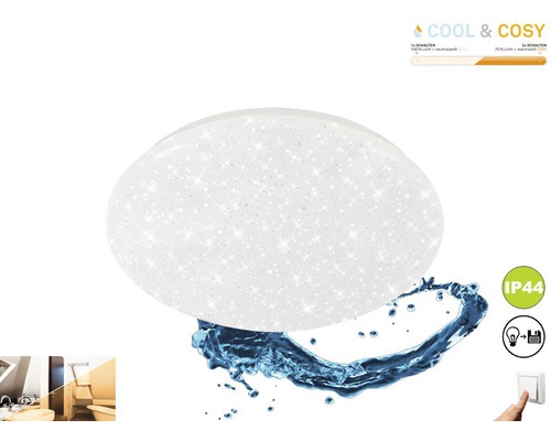 LED plafondlamp IP44 12W 1200 lm 2700/4000 K Ø 28 cm Cool&Cosy wit + sterrendecor