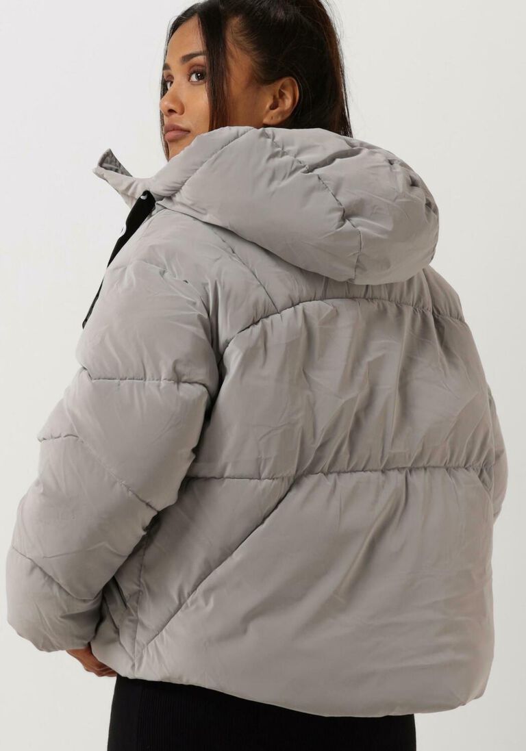CALVIN KLEIN grijze calvin klein gewatteerde jas long drawcords soft touch puffer