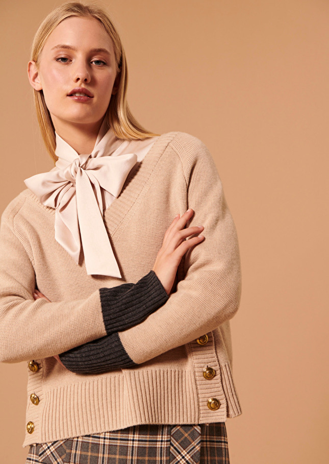 Pull Promessebeige en laine