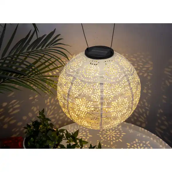 Premium Solar-Lampion 25cm, weiß