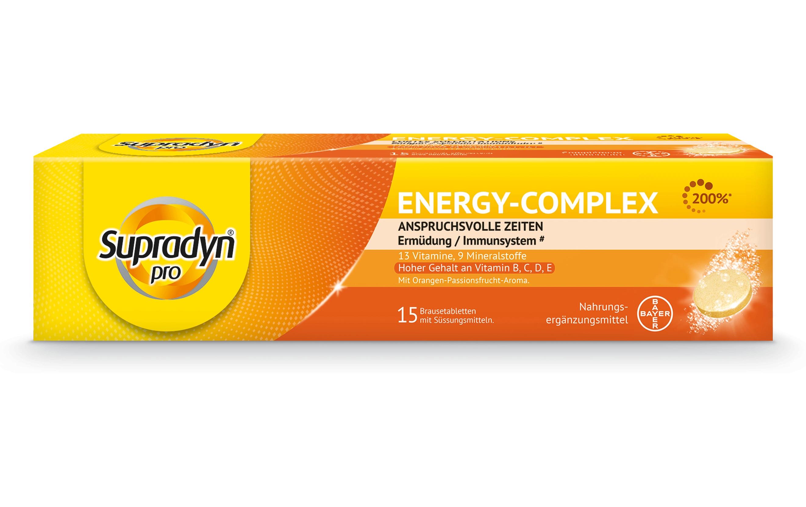 Pro Energy-Complex 15 BrausetablettenVeganes Multivitaminpräparat mit wichtigen Nährstoffen für anspruchsvolle Zeiten