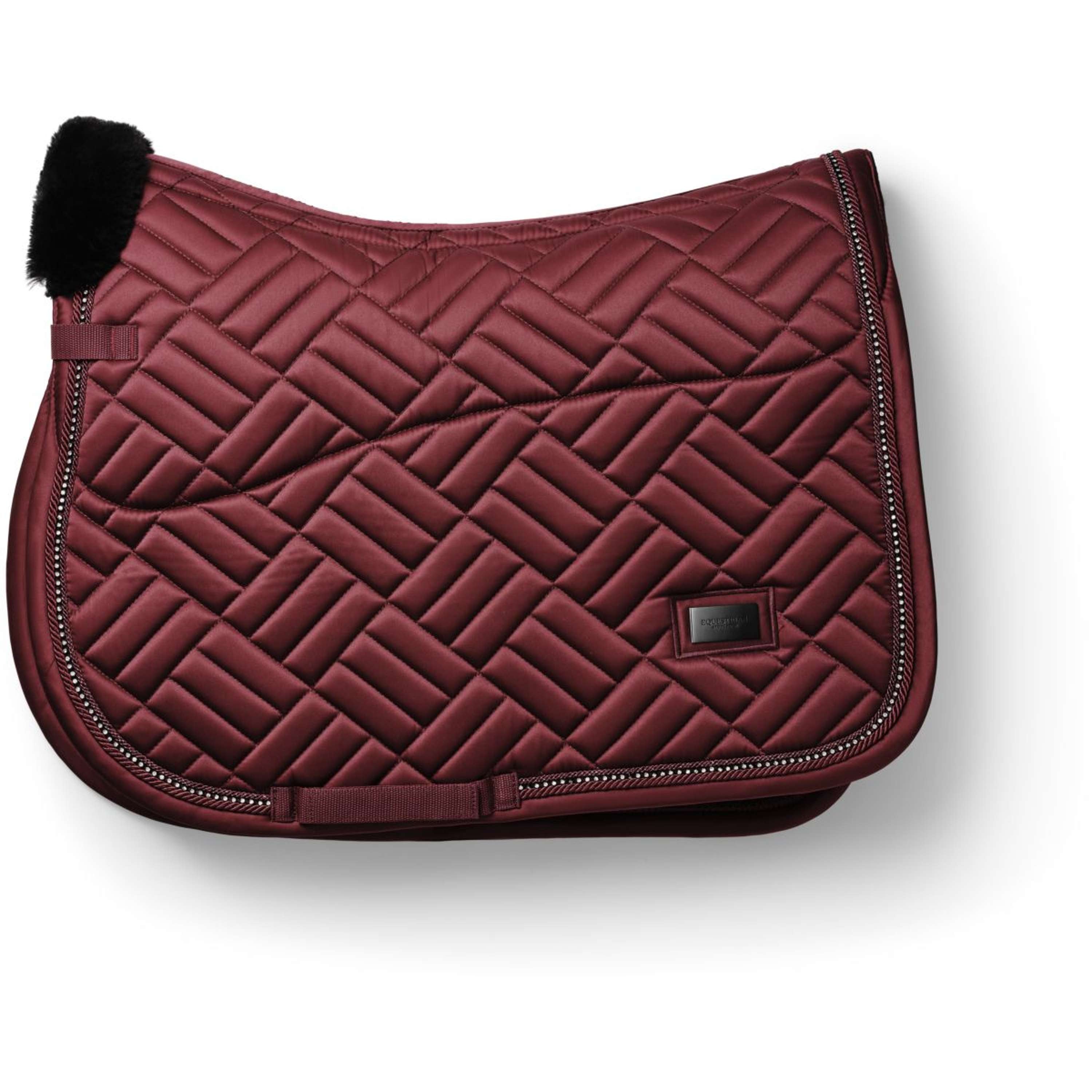 Equestrian Stockholm Zadeldekje Vegan Fur Springen Crystal Bordeaux
