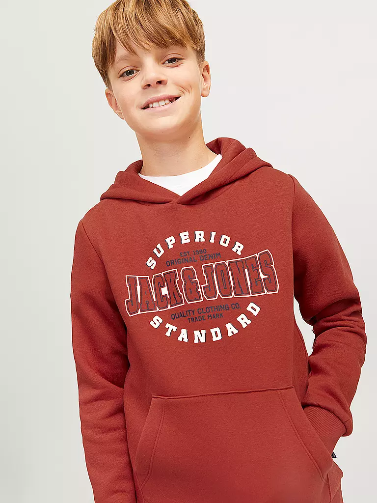 JACK & JONES Jungen Kapuzensweater - Hoodie JJELOGO rot