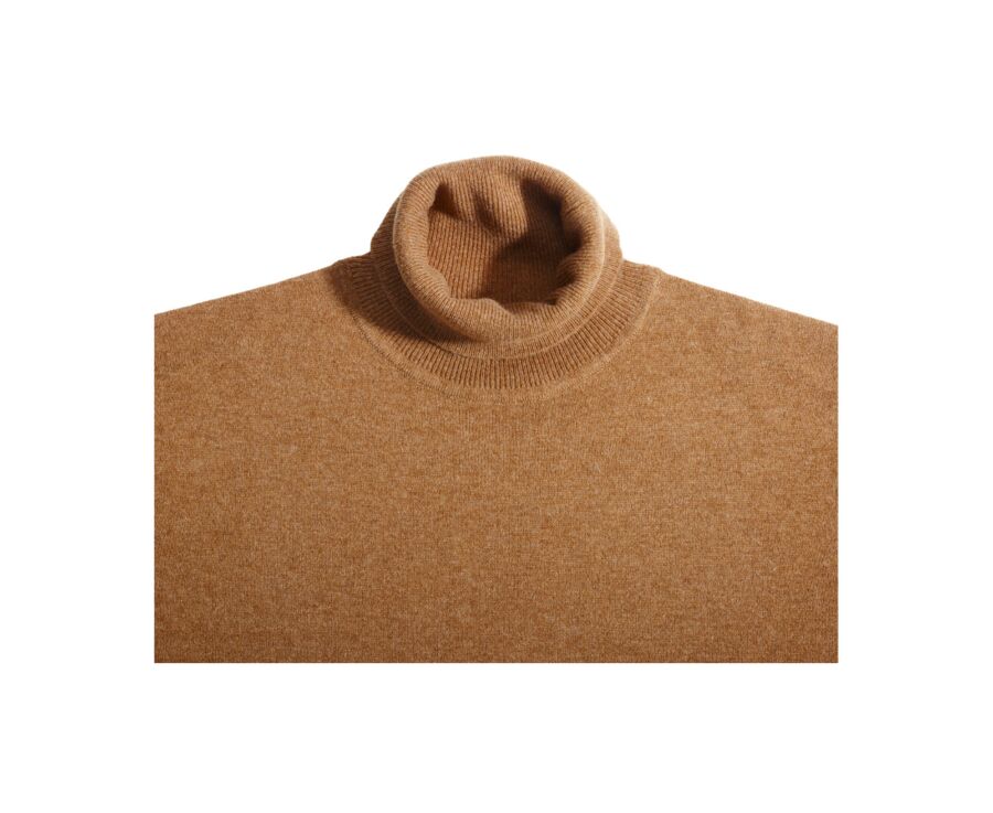 Pull col roulé homme laine Noisette Chiné - EMERIC