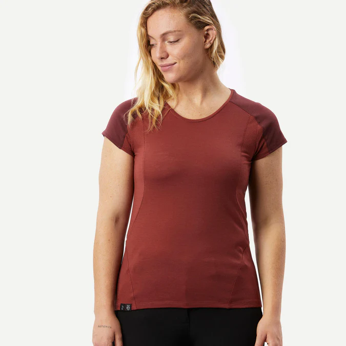 Decathlon Forclaz - Camiseta feminina Forclaz MT500 em lã merino