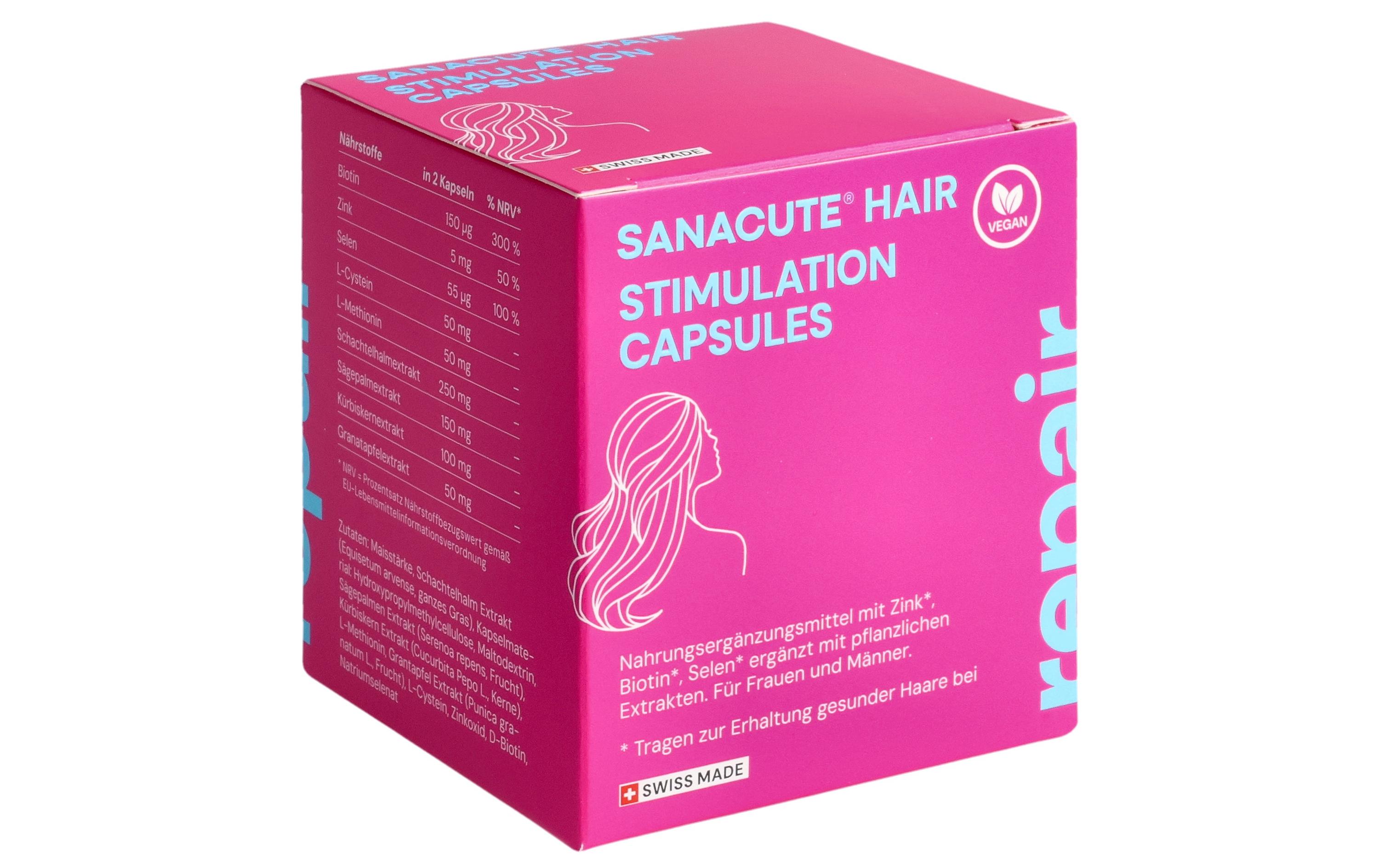 Hair Stimulation 60 KapselnNahrungsergänzungsmittel für Haarwachstum mit Biotin, Zink und Selen