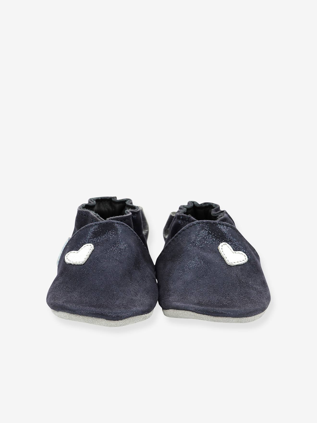 Chinelo de couro leve ROBEEZ© Mini Love, azul marinho para bebês