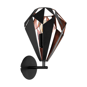 Eglo wandlamp Carlton E27 koper