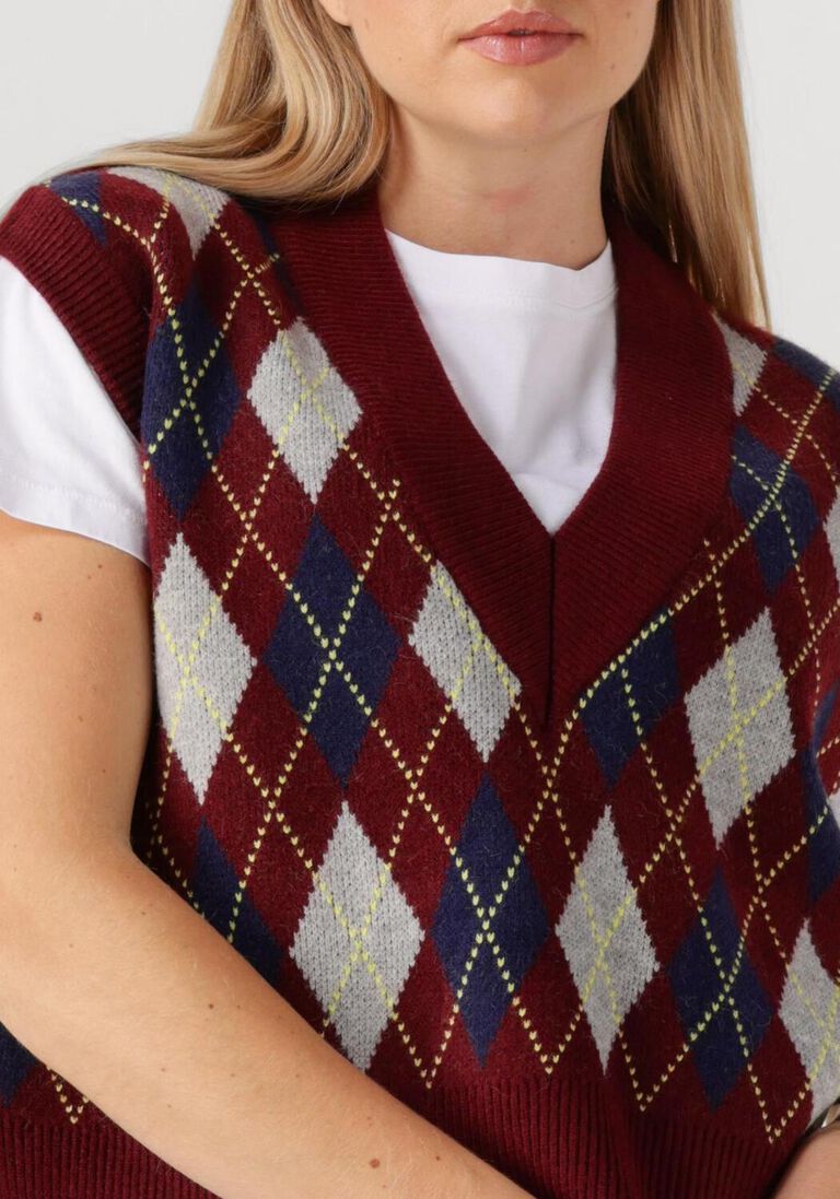 bordeaux co'couture spencer row check vest