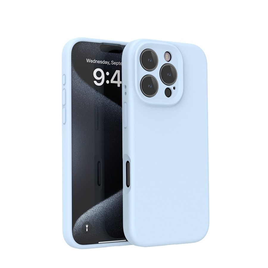 iPhone 16 Pro Max MagSafe Silikon Case Hülle mit Kameraschutz - Hellblau