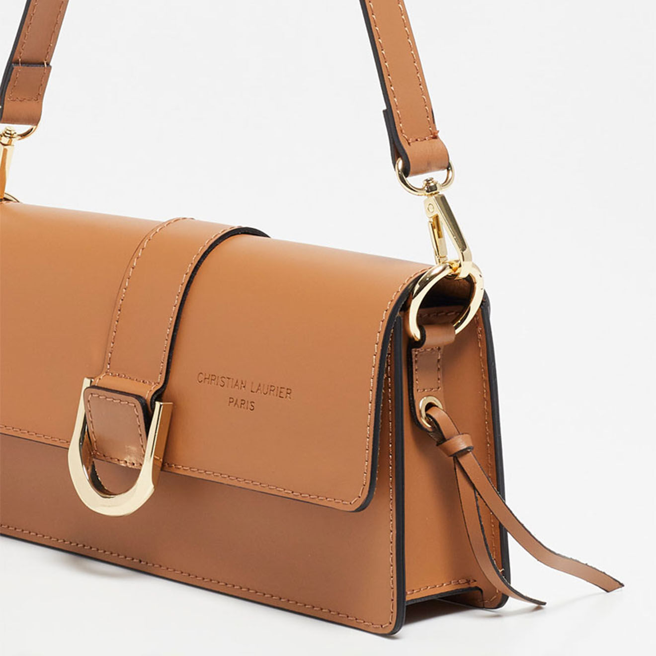 Christian Laurier Sac porté épaule en Cuir Hazel camel - 24.5x12.5x5 cm