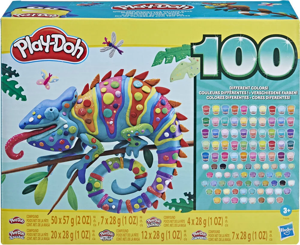 PLAY DOH -  WOW COFFRET 100 POTS DE PATE A MODELER