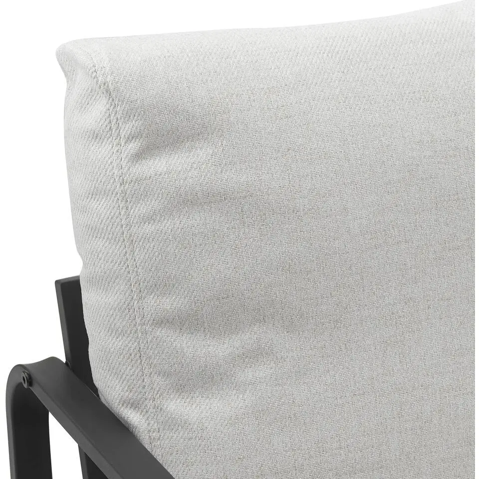 CLP Lounger Manea zwart Frame - Stof - creme