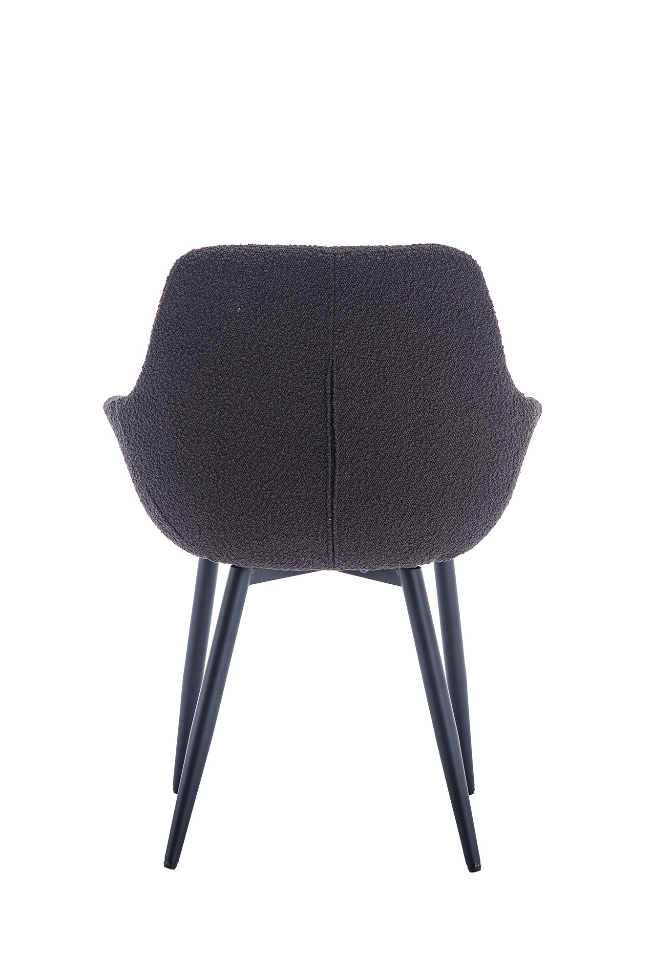 Armlehnstuhl Bouclé Stoff Anthrazit 2er Set Wohnzimmer Küche Esszimmer Stuhl
