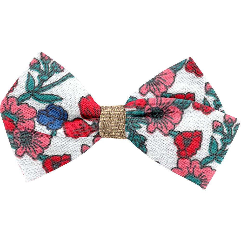 Petite Barrette Double Noeud Croisé Prairie Fleurie