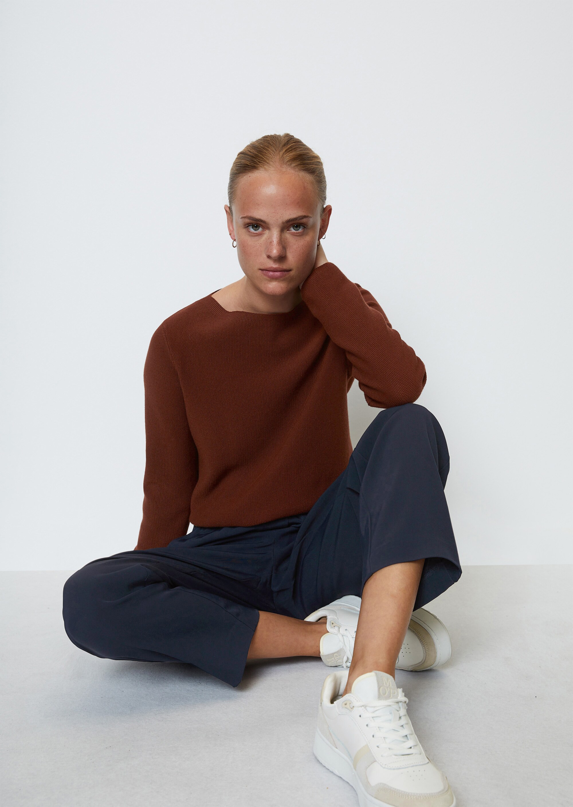 Pullover mit Reiskorn-Struktur aus softem Organic Cotton