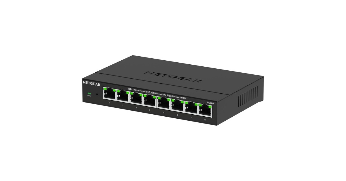 Netgear8-Port 2.5G Multi-Gigabit Ethernet Unmanaged Switch  (Zwart, Unmanaged)