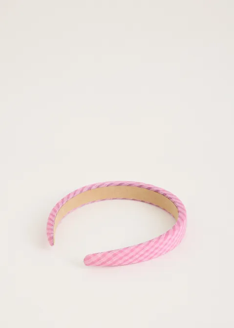 Geruiten haarband roze (ROS)
