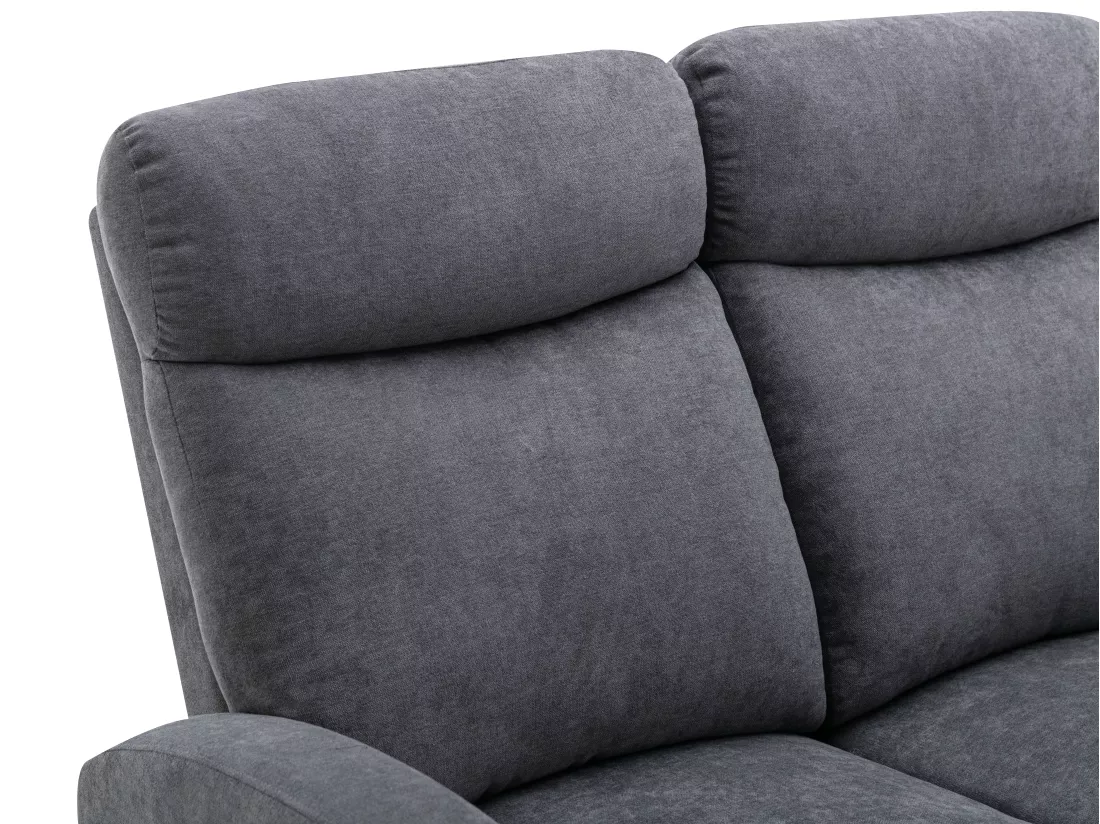Canapé 2 places relax en tissu gris EVELYN