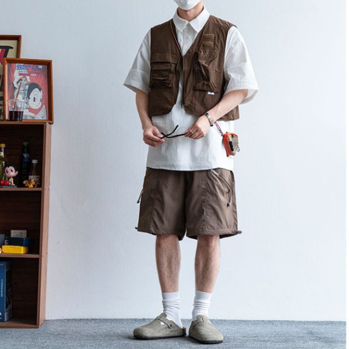 WidoWilder - V-hals effen cropped cargovest met rits