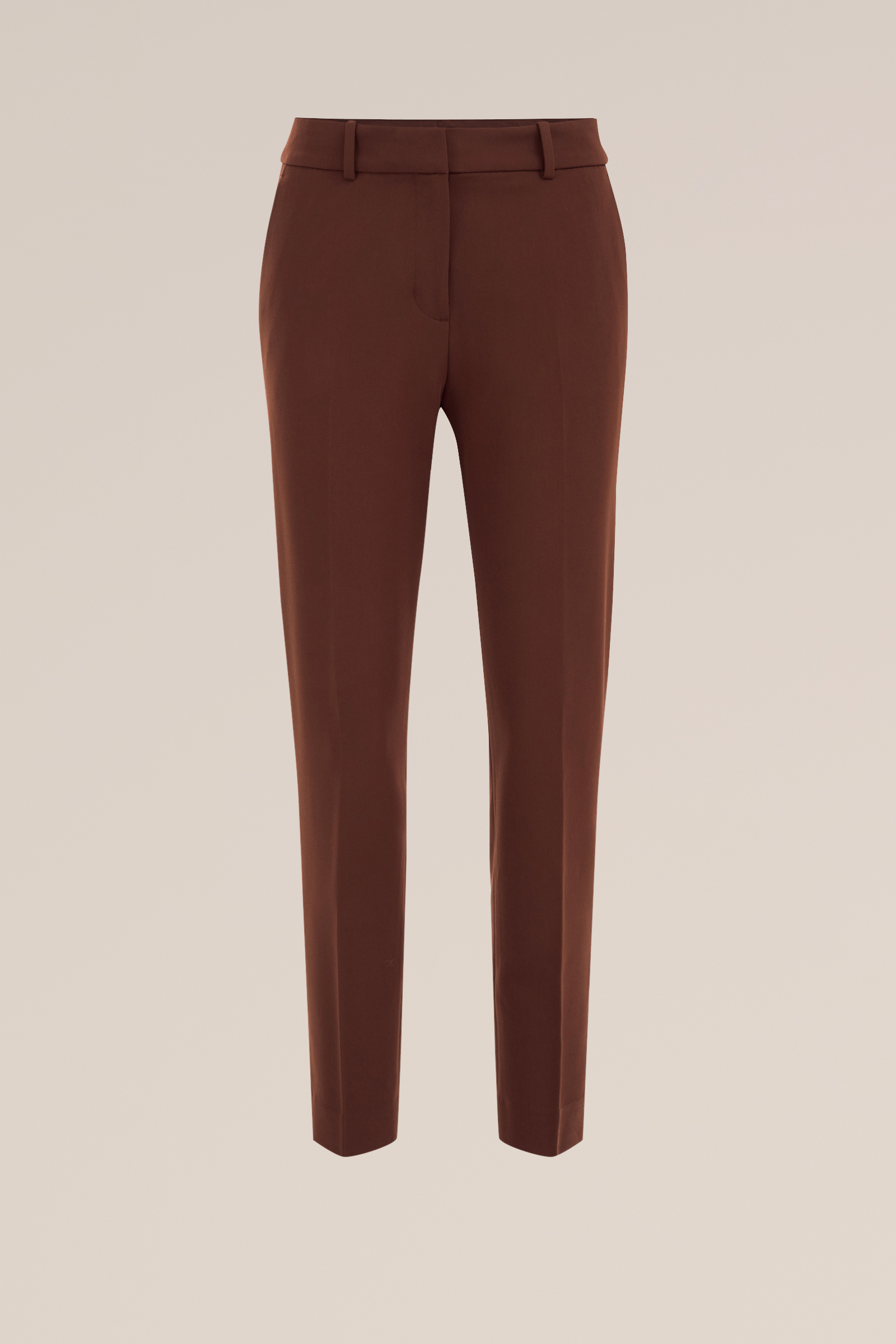 slim fit pantalon WE Fashion Donkerbruin
