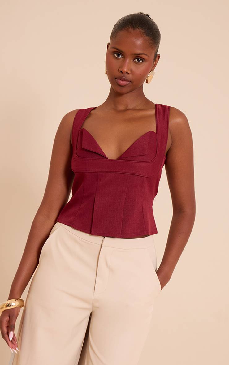 Rouge Profond Corset Superposé