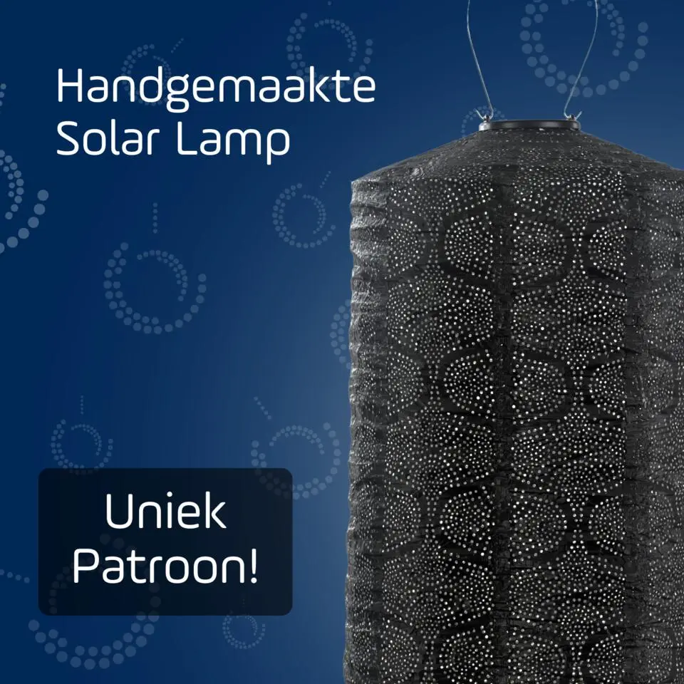 LUMIZ Solar Lampion Mosaic Cylinder - 28 cm - Taupe