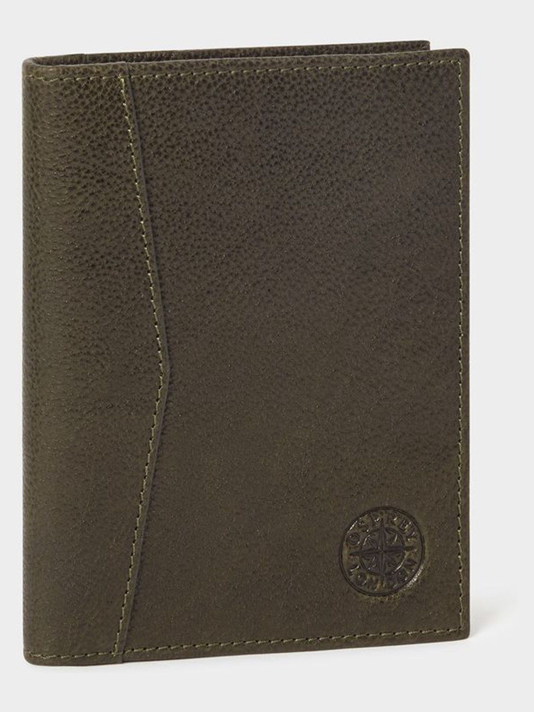 Groen - Osprey London The Compass Leather Black Passport Holder