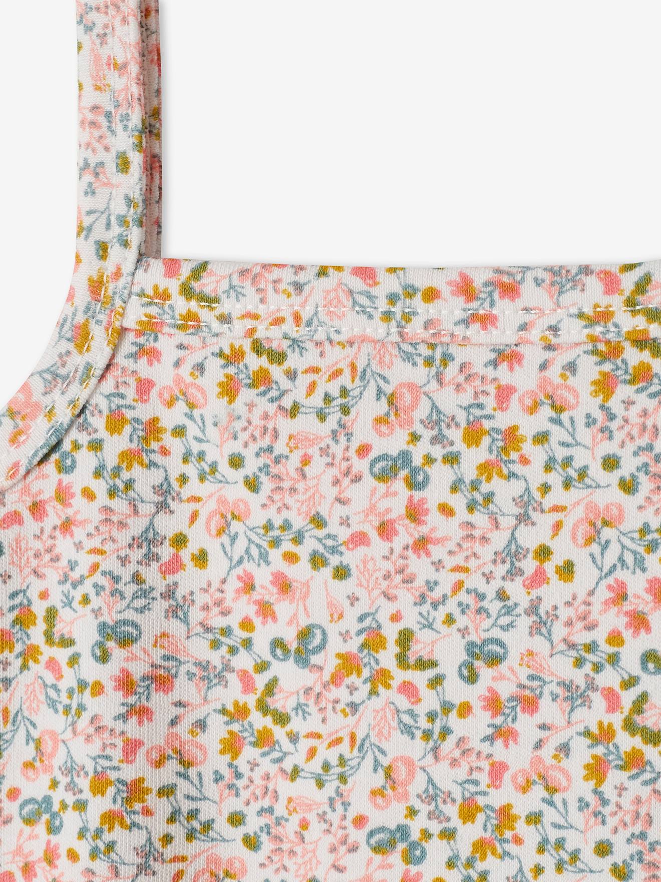 Conjunto com 3 bodies de coelhinho com alças finas, para recém-nascidos, rosa claro, bicolor/multicolorido