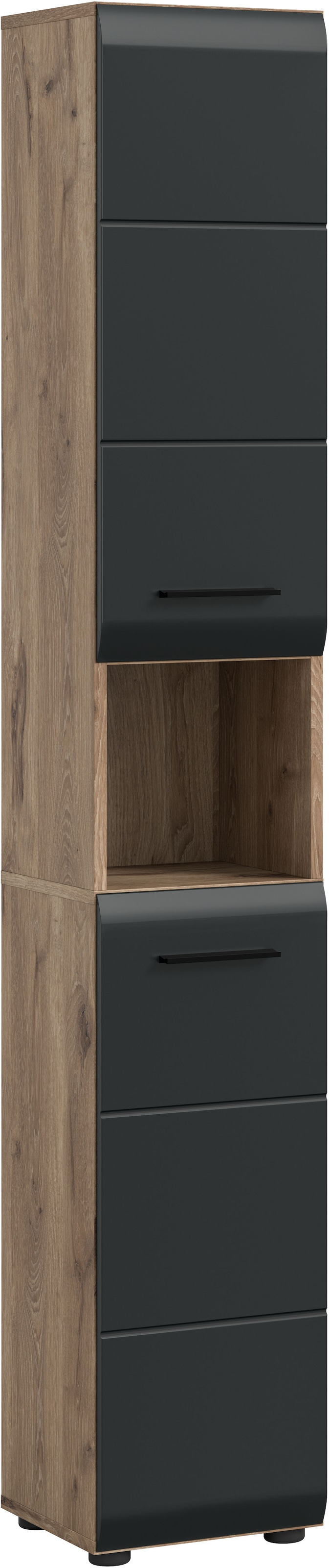 INOSIGN Stauraumschrank 1 Stk. tlg. Florenz, Badschrank Hoch Nox Oak NB, 185 cm Höhe