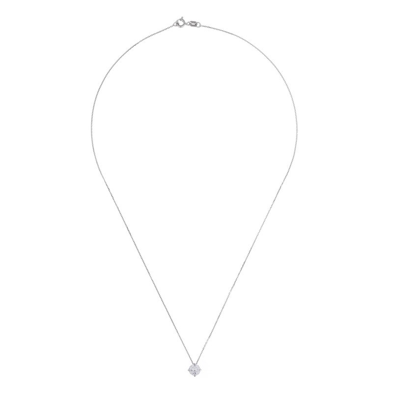Pendentif Or Blanc et oxyde de zirconium  