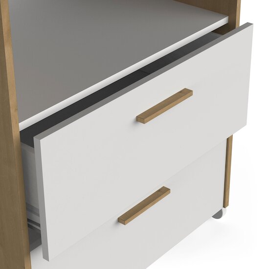 Naili Commode à langer 2 tiroirs   Chêne hamilton / blanc        de               CBA Meubles