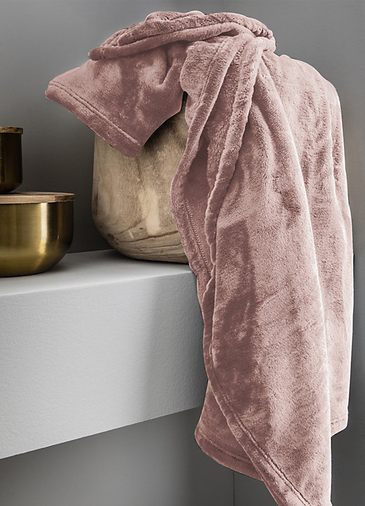Plaid microplush rose L.150 x l.120 cm