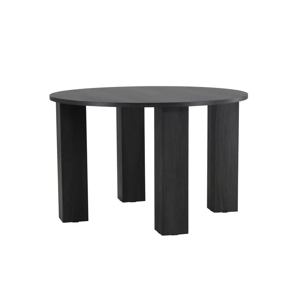 Eettafel Rond - Zwart - 120x120x75cm - Juno