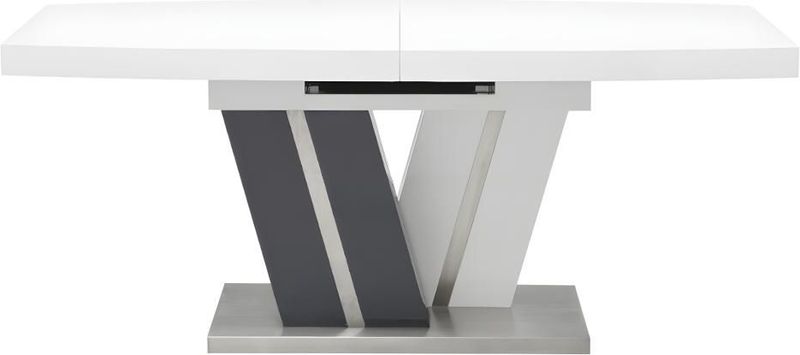 Eettafel - Wit - MDF - Roestvrij Staal - 6 Plaatsen