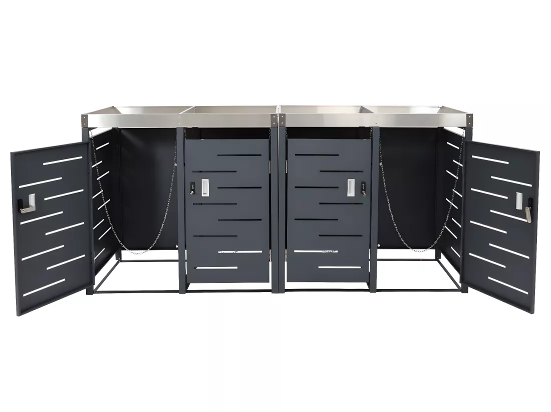 Cache-poubelle pour 4 poubelles MCW-H40b