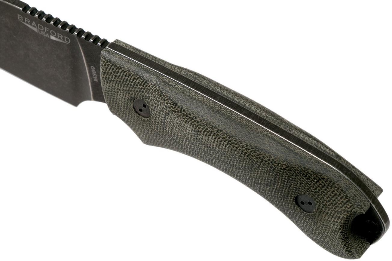 Bradford Guardian 4, 3D OD Green Micarta Guardian 4 M390, Full Flat Nimbus 4FH-102N