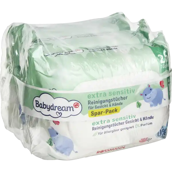Extra sensitive Reinigungstücher Gesicht & Hände Spar-Pack