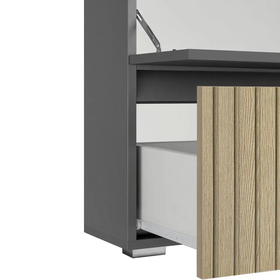 Wisla - Wastafelonderkast 60 cm met 1 klep 1 lade in antraciet eikenoptik