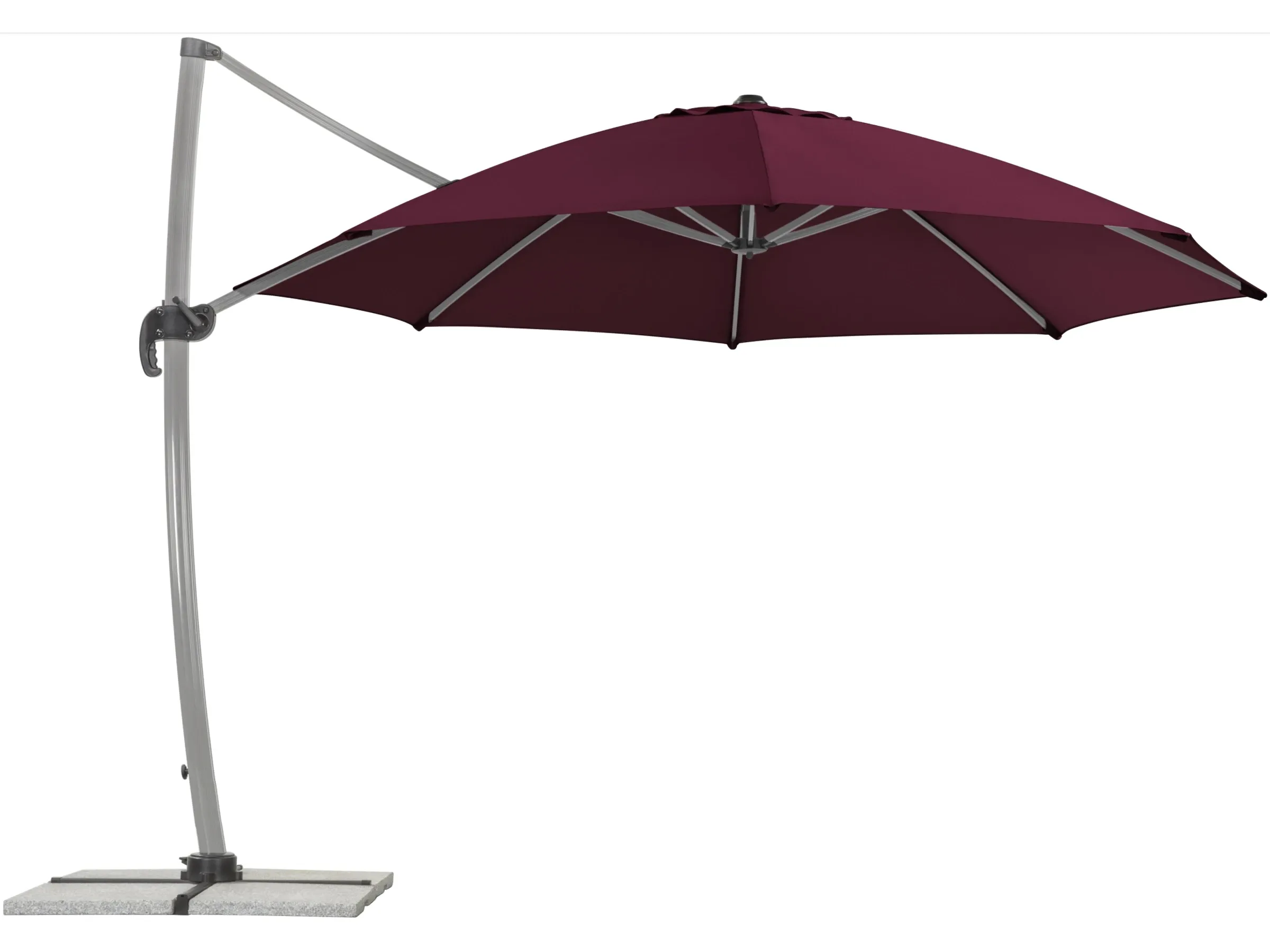 Schneider Schirme Ampelschirm Rhodos Ø 350 cm Bordeaux mit Kurbelmechanik