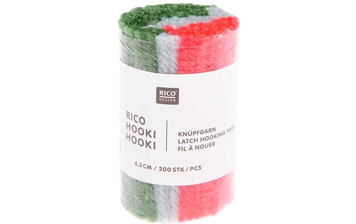 Rico Hooki Hooki Knüpfgarn, marmoriert GrünKnüpfwolle, Knüpffaden in verschiedenen Längen und Farben