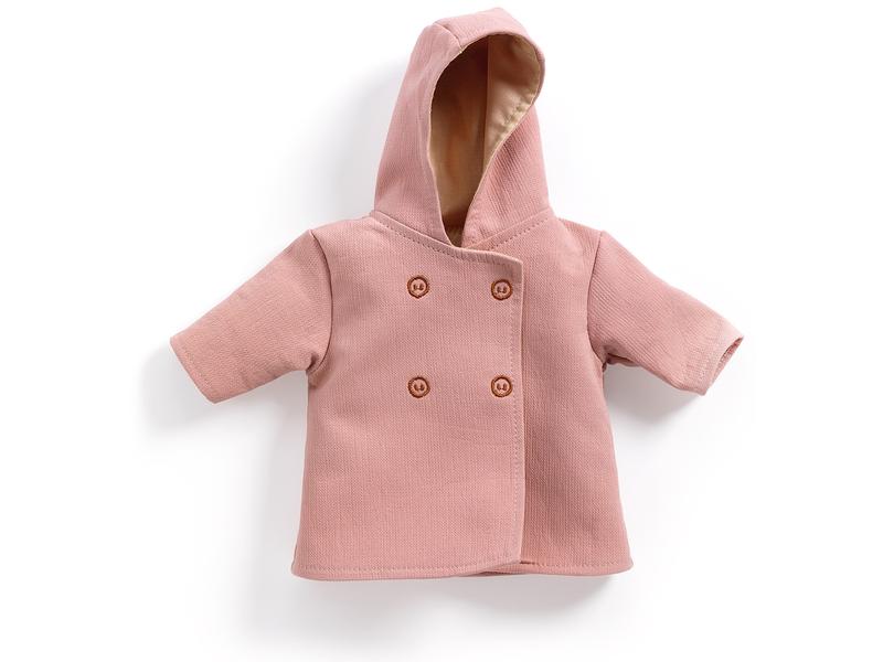 DJECO Puppenkleidung Pomea: Mantel mit Kapuze Trendige Bekleidungskollektion