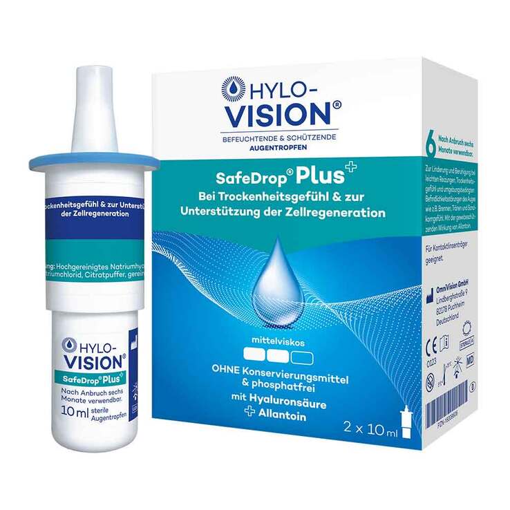 HYLO-VISION® SafeDrop® Plus Augentropfen, 2X10 ml