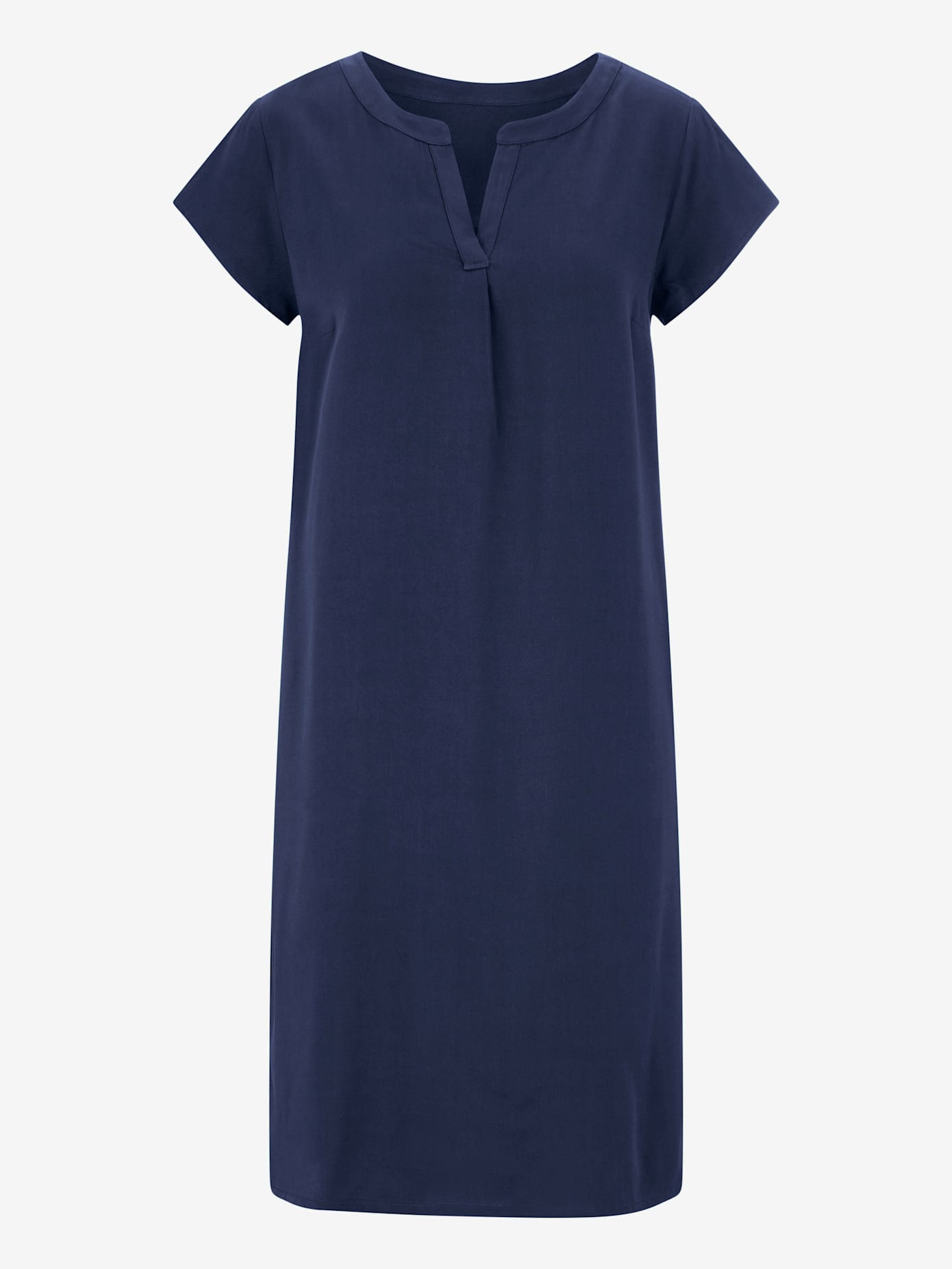 Robe évasée manches courtes col rond encolure en v