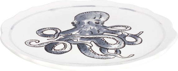 Blond Amsterdam bord X Noir octopus D 15 H 1 cm
